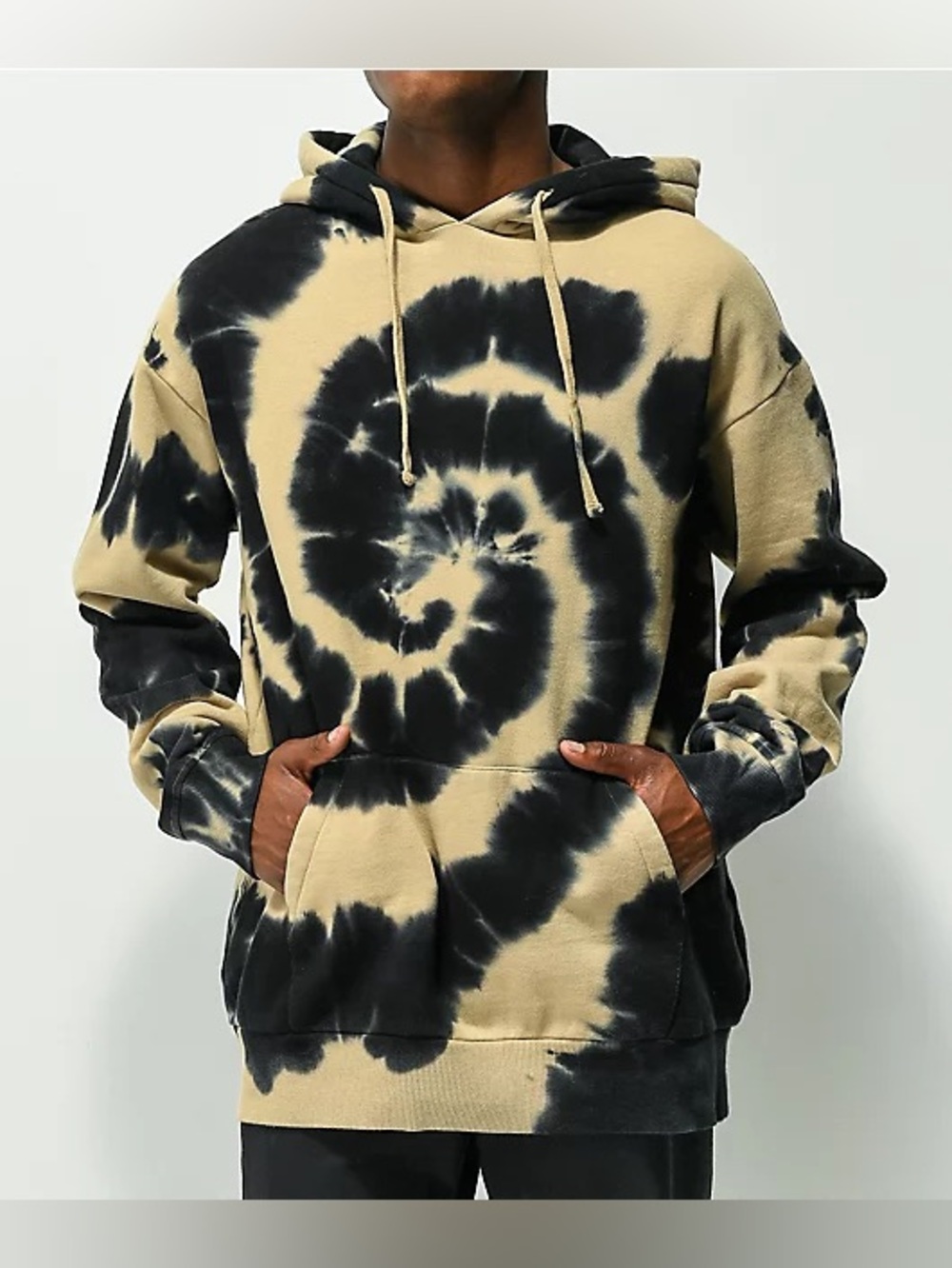 Zine Castle Tan & Black Tie Dye Hoodie